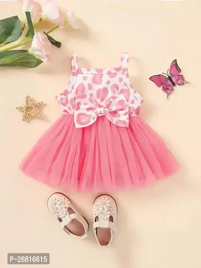 Stylish Pink Cotton Blend Frocks Dresses For Girls