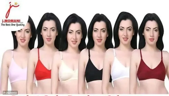 Comfortable Cotton Solid Bras For Women Pack Of 6-thumb0