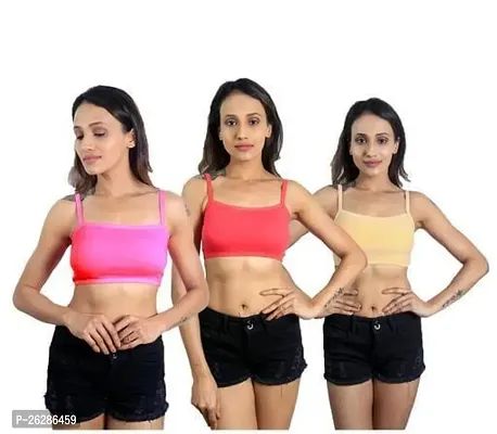 Comfortable Cotton Solid Bras For Women Pack Of 3-thumb0