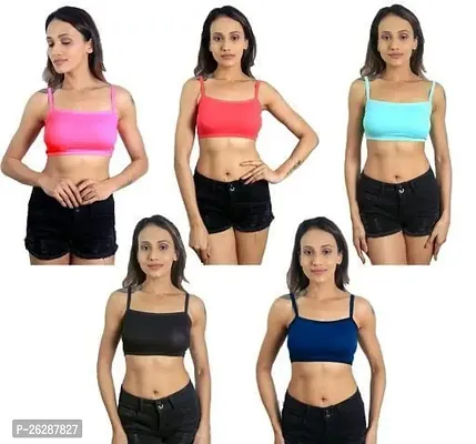 Comfortable Silk Blend Solid Bras For Women Pack Of 5-thumb0