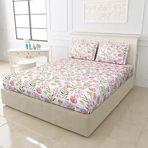 New Arrival Glace Cotton Super King Bedsheets (108*108)