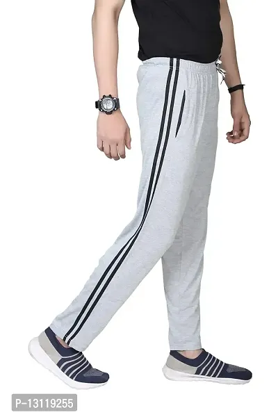 TRUE KNITMAN Regular Fit Plain Cotton Pyjama Trackpants for Man's with Both Side Zipper Pockets  (Double Bone_Pack of 1)