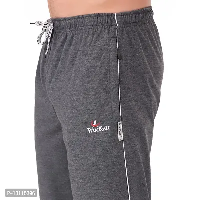 True KINTMAN Regular Fit Plain Cotton Pyjama Trackpants for Man's with Both Side Zipper Pockets(SPL_Gry_DGRY_26)-thumb4