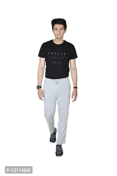 True KINTMAN Regular Fit Plain Cotton Pyjama Trackpants for Man's with Both Side Zipper Pockets-thumb4