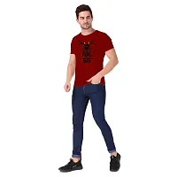 True KNITMEN Printed Round Neck & Half Sleeve Customized/Dry-Fit/T-Shirt for Men/Women T-Shirts (Pack of 1) &(RBS_MRN_XL) Maroon-thumb1