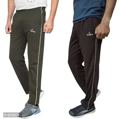Stylish Cotton Multicoloured Solid Regular Fit Track Pant For Men(Pack Of 2 )