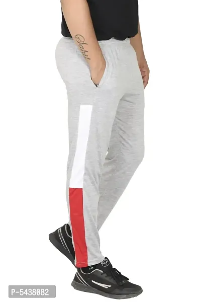 Men's Grey Cotton Solid Regular Track Pants-thumb2