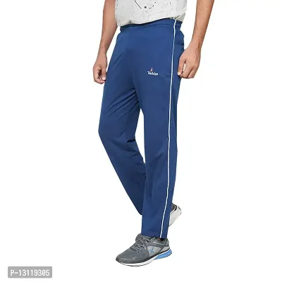 TRUE KNITMAN Regular Fit Plain Cotton Pyjama Trackpants for Man's with Both Side Zipper Pockets  (Single Bone_Pack of 1)