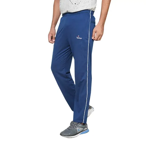 TRUE KNITMAN Regular Fit Plain Cotton Pyjama Trackpants for Mans with Both Side Zipper Pockets