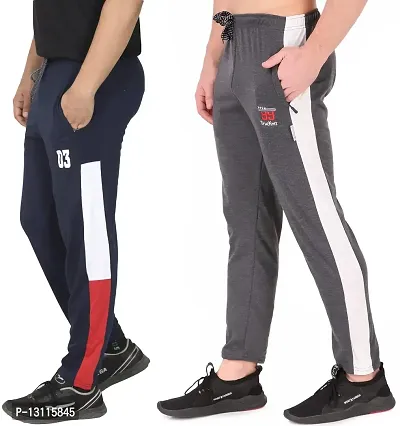 True KINTMAN Regular Fit Plain Cotton Pyjama Trackpants for Man's with Both Side Zipper Pockets (Pack of 2)-thumb0