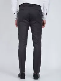 Stylish Cotton Blend Solid Color Trousers For Men-thumb1