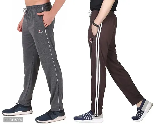 True KINTMAN Regular Fit Pure Cotton Track Pants for Man's with Both Side Deep Zipper Pockets