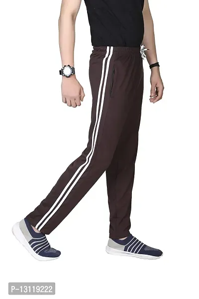 TRUE KNITMAN Regular Fit Plain Cotton Pyjama Trackpants for Man's with Both Side Zipper Pockets  (Double Bone_Pack of 1)-thumb0