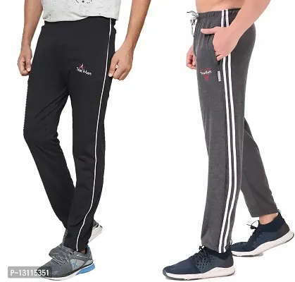 True KINTMAN Regular Fit Pure Cotton Track Pants for Man's with Both Side Deep Zipper Pockets