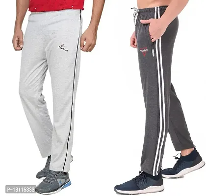 True KINTMAN Regular Fit Pure Cotton Track Pants for Man's with Both Side Deep Zipper Pockets-thumb0