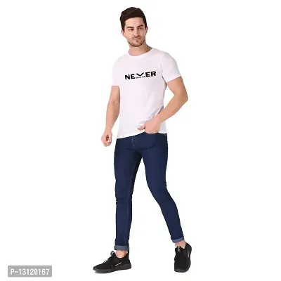 True KNITMEN Printed Round Neck & Half Sleeve Customized/Dry-Fit/T-Shirt for Men/Women T-Shirts (Pack of 1) &(NGU_Wht_XXL)-thumb2