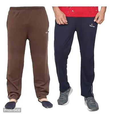 TRUE KNITMAN Regular Fit Track Pants with Both Side Zipper Pockets (Pack of