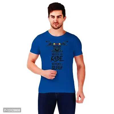 True KNITMEN Printed Round Neck & Half Sleeve Customized/Dry-Fit/T-Shirt for Men/Women T-Shirts (Pack of 1) &(RBS_RYL Blu_M)