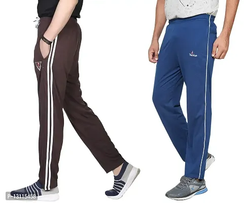 True KINTMAN Regular Fit Pure Cotton Track Pants for Man's with Both Side Deep Zipper Pockets