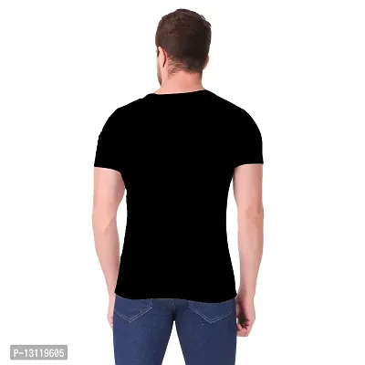 True KNITMEN Printed Round Neck & Half Sleeve Customized/Dry-Fit/T-Shirt for Men/Women T-Shirts (Pack of 1) &(RBS_Blk_XL)-thumb3