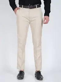 Stylish Cotton Blend Solid Color Trousers For Men Combo of 2-thumb1