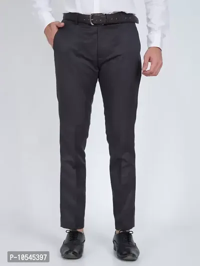 Stylish Cotton Blend Solid Color Trousers For Men