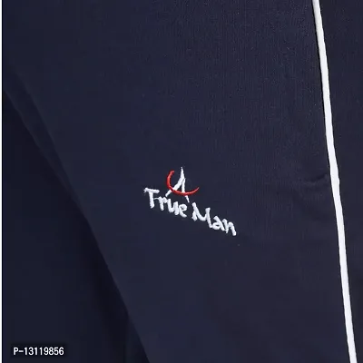 TRUE KNITMAN Regular Fit Plain Cotton Pyjama Trackpants for Man's with Both Side Zipper Pockets & (SB_NVY BLU_28)-thumb4