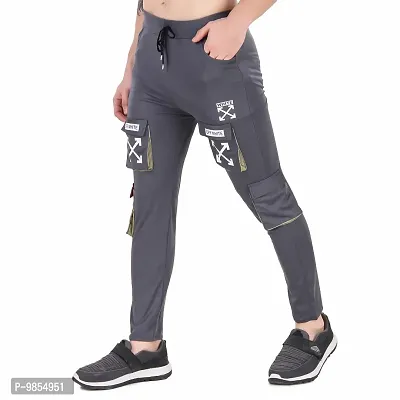 Stylish Drifit Cotton Lycra Blend Full Streachable Regular Track Pants For Men-thumb3