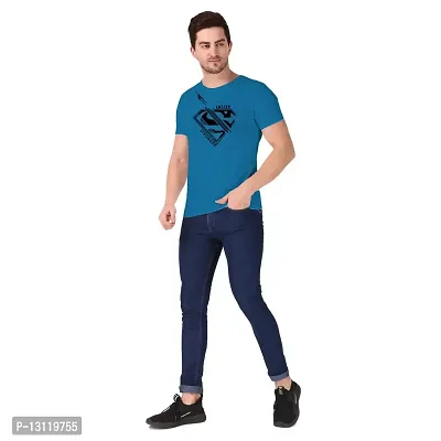 True KNITMEN Printed Round Neck  Half Sleeve Customized/Dry-Fit/T-Shirt for Men/Women T-Shirts (Pack of 1) (Superman)-thumb2
