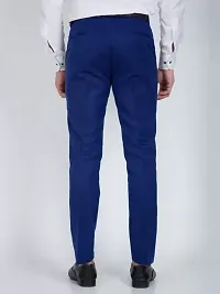 Stylish Cotton Blend Solid Color Trousers For Men-thumb1