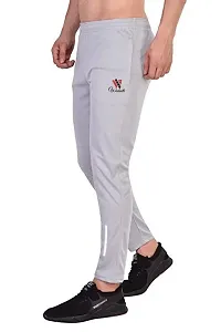 WALAITI Drifit Lycra Trackpants | Trackpants for Men | Sportswear for Boys | Drifit Lycra Pyjama, Joggers, Lowers with Both Side Zipper Pockets (L, Grey Black)-thumb1