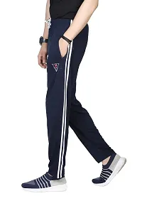 True Man Men's Regular Fit Spandex Track Pants (Trackpants_DB_Line)-thumb2