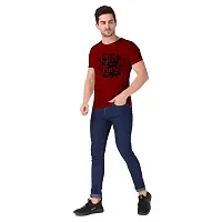 True KNITMEN Printed Round Neck & Half Sleeve Customized/Dry-Fit/T-Shirt for Men/Women T-Shirts (Pack of 1) &(GT_MRN_XXL) Maroon-thumb1