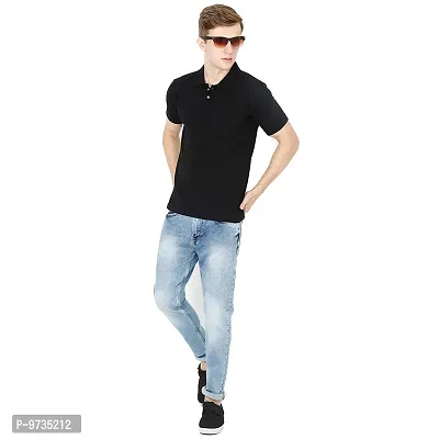 Men Solid Cotton Casual Polo T-Shirt-thumb4