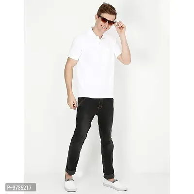 Men Solid Cotton Casual Polo T-Shirt-thumb4