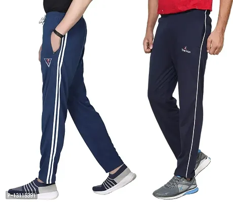 True KINTMAN Regular Fit Pure Cotton Track Pants for Man's with Both Side Deep Zipper Pockets