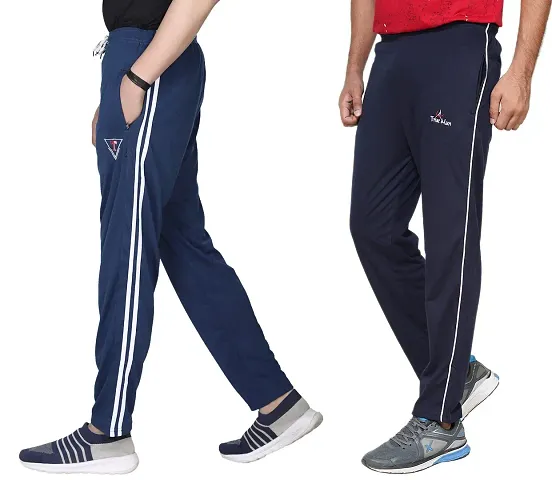 True KINTMAN Regular Fit Pure Cotton Track Pants for Man's with Both Side Deep Zipper Pockets