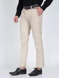 Stylish Cotton Blend Solid Color Trousers For Men Combo of 2-thumb3