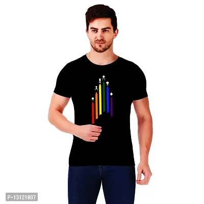 True KNITMEN Printed Round Neck  Half Sleeve Customized/Dry-Fit/T-Shirt for Men/Women T-Shirts (Pack of 1) (PandaRainbow (Pack of 2))-thumb4