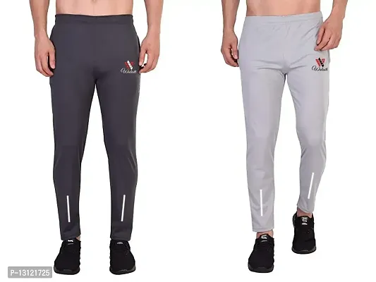 WALAITI Drifit Lycra Trackpants | Trackpants for Men | Sportswear for Boys | Drifit Lycra Pyjama, Joggers, Lowers with Both Side Zipper Pockets (XL, Grey Dark Grey)-thumb0