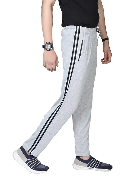 TRUE KNITMAN Regular Fit Plain Cotton Pyjama Trackpants for Mans with Both Side Zipper Pockets