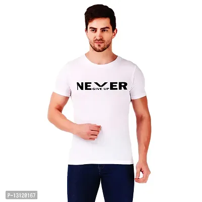 True KNITMEN Printed Round Neck & Half Sleeve Customized/Dry-Fit/T-Shirt for Men/Women T-Shirts (Pack of 1) &(NGU_Wht_XXL)-thumb0