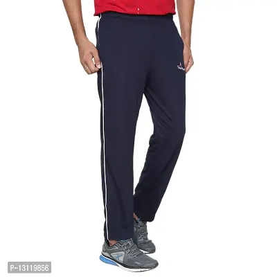 TRUE KNITMAN Regular Fit Plain Cotton Pyjama Trackpants for Man's with Both Side Zipper Pockets & (SB_NVY BLU_28)-thumb2