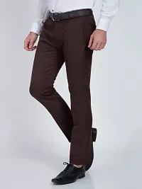 Stylish Cotton Blend Solid Color Trousers For Men Combo of 2-thumb3