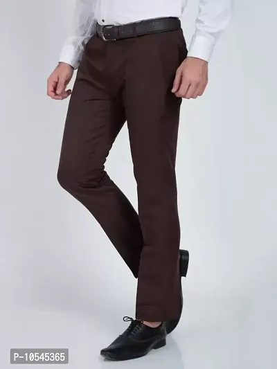 Stylish Cotton Blend Solid Color Trousers For Men Combo of 2-thumb4