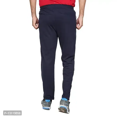 TRUE KNITMAN Regular Fit Plain Cotton Pyjama Trackpants for Man's with Both Side Zipper Pockets & (SB_NVY BLU_28)-thumb3