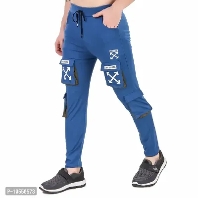 Stylish Cotton Lycra Streachable Regular Track Pants For Men-thumb3