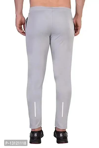 WALAITI Drifit Lycra Trackpants | Trackpants for Men | Sportswear for Boys | Drifit Lycra Pyjama, Joggers, Lowers with Both Side Zipper Pockets (L, Grey Black)-thumb4