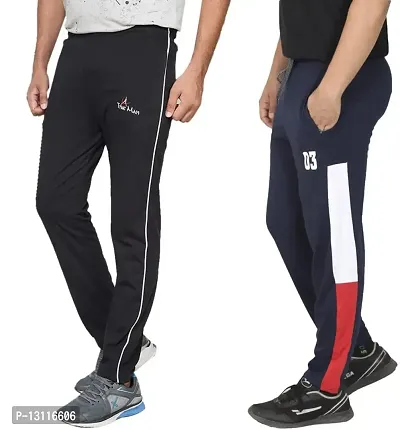 True KINTMAN Regular Fit Plain Cotton Pyjama Trackpants for Man's with Both Side Zipper Pockets