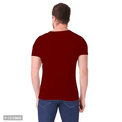 True KNITMEN Printed Round Neck & Half Sleeve Customized/Dry-Fit/T-Shirt for Men/Women T-Shirts (Pack of 1) &(GT_MRN_XXL) Maroon-thumb3